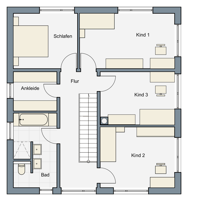 Haus 1, Grundriss OG, 83,50 qm