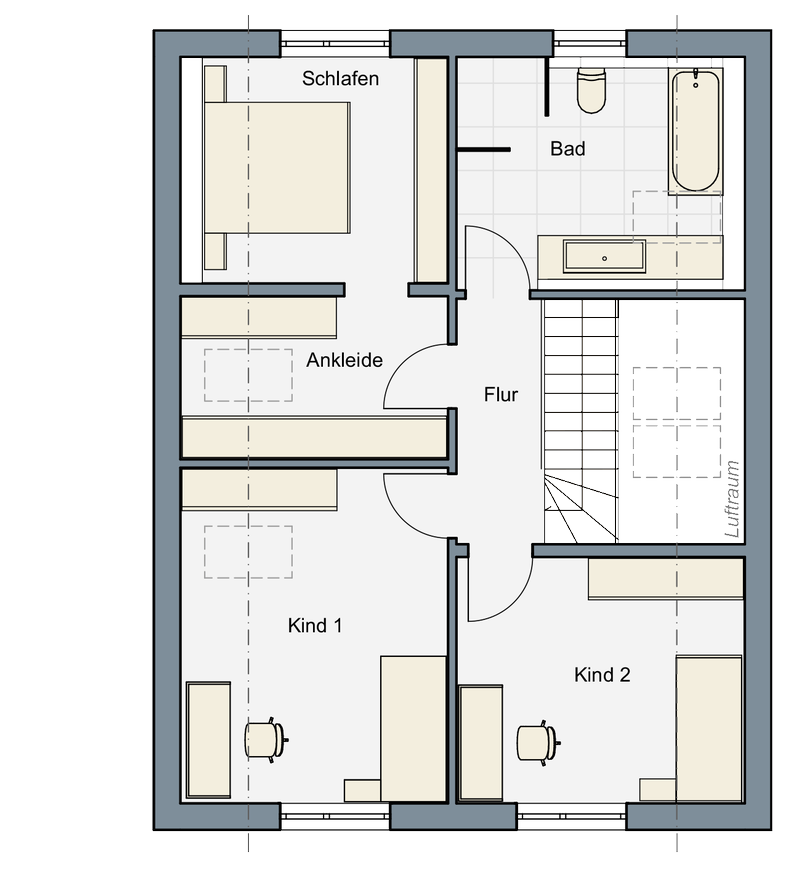 Haus 2, Grundriss OG, 67,00 qm