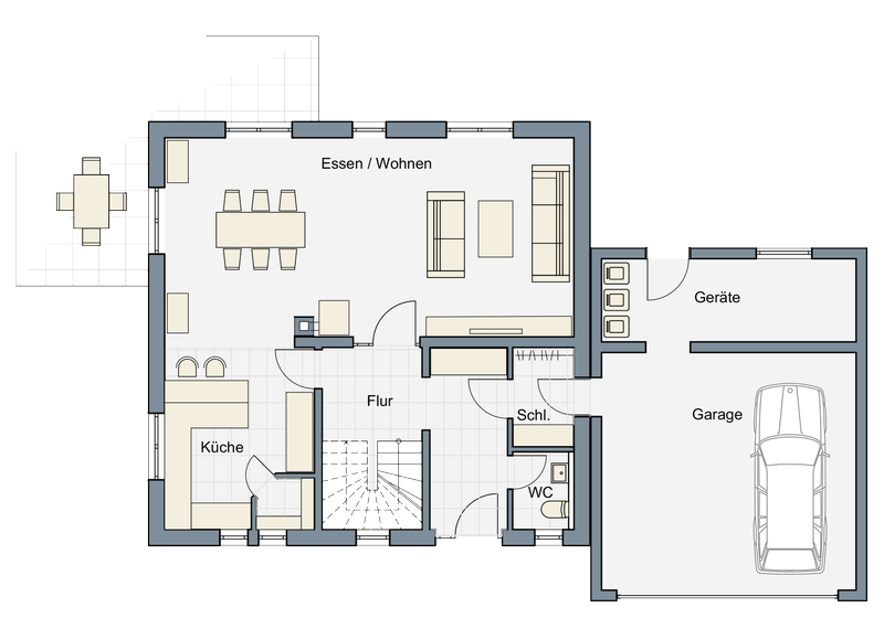 Haus 3, Grundriss EG, 72,30 qm