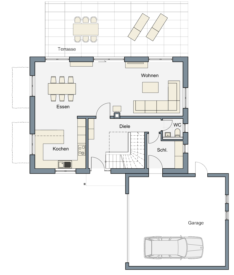 Musterhaus M1, Grundriss EG