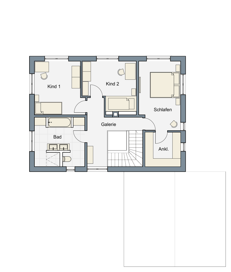 Musterhaus M1, Grundriss OG