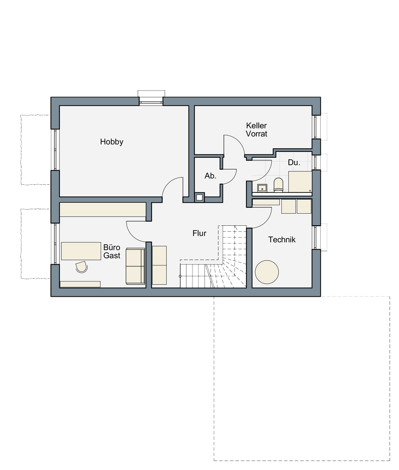 Musterhaus M1, Grundriss KG