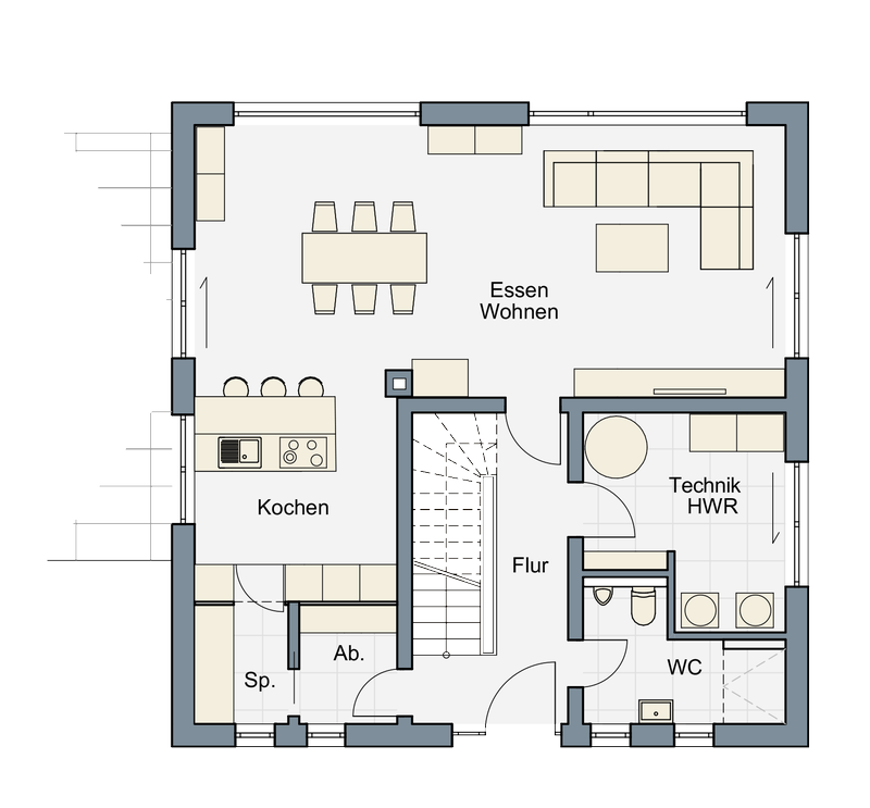 Musterhaus M3, Grundriss EG