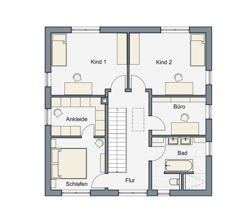 Musterhaus M3, Grundriss OG