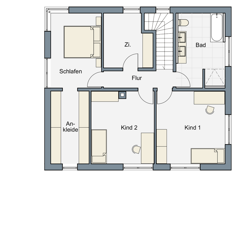 Musterhaus M4, Grundriss OG