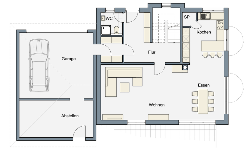 Musterhaus M5, Grundriss EG