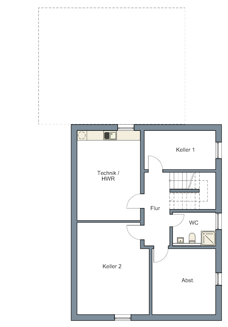 Musterhaus M8, Grundriss KG