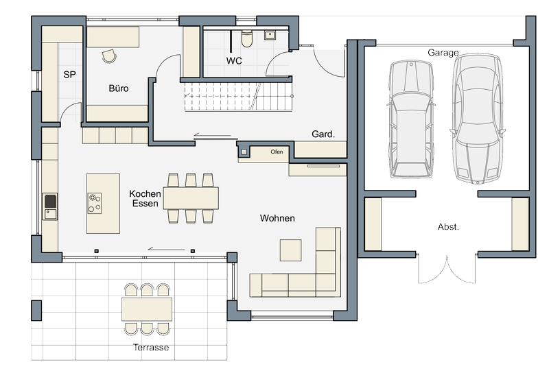 Musterhaus M9, Grundriss EG