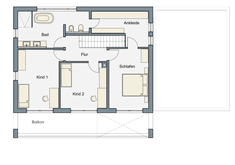 Musterhaus M9, Grundriss OG